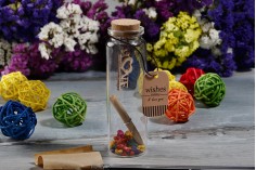 Wish glass bottle with cork stopper - available in a box with 12 pcs