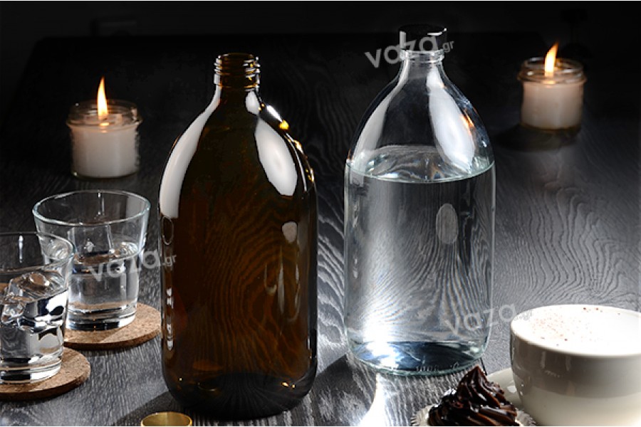 1000ml transparent glass bottle