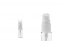 Transparent 10ml PET bottle for creams with pump dispenser, available in a package with 12 pieces