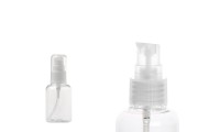 Transparent 50ml PET bottle for creams with pump dispenser, available in a package with 12 pieces