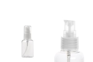 Bouteille PET de 50 ml avec pompe pour crème en lot de 12 pièces