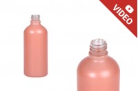 Glass bottle PP18 for essential oils 100 ml in pink matte color