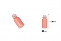 Γυάλινο μπουκαλάκι για αιθέρια έλαια 10 ml ροζ ματ με στόμιο PP18