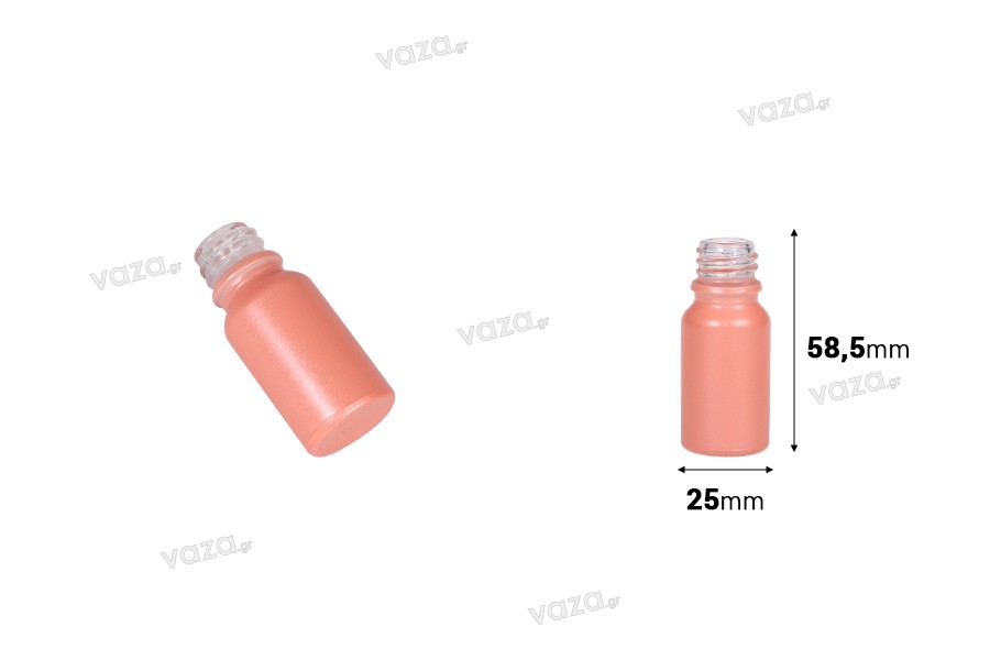 Glass bottle PP18 for essential oils 10ml in pink  matte color