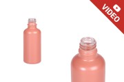 Γυάλινο μπουκαλάκι για αιθέρια έλαια 50 ml ροζ ματ με στόμιο PP18 