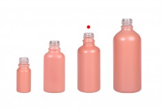 Γυάλινο μπουκαλάκι για αιθέρια έλαια 50 ml ροζ ματ με στόμιο PP18 