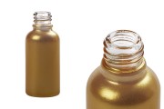 Γυάλινο μπουκαλάκι για αιθέρια έλαια 30 ml χρυσό περλέ με στόμιο PP18