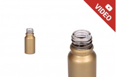 Glass bottle PP18 for essential oils 10ml in gold matte color