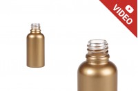 Flacon din sticlă pentru uleiuri esențiale 30 ml auriu MAT cu dispozitiv bucal PP18