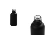 Γυάλινο μπουκαλάκι για αιθέρια έλαια 30 ml μαύρο αμμοβολής με στόμιο PP18