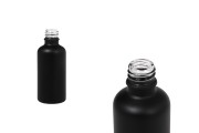 Γυάλινο μπουκαλάκι για αιθέρια έλαια 50 ml μαύρο αμμοβολής με στόμιο PP18 
