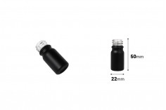 Γυάλινο μπουκαλάκι για αιθέρια έλαια 5 ml μαύρο αμμοβολής με στόμιο PP18