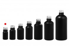 Γυάλινο μπουκαλάκι για αιθέρια έλαια 5 ml μαύρο αμμοβολής με στόμιο PP18