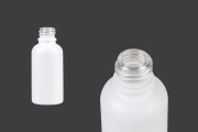 Glass bottle for essential oils - matte white - 30 ml with mouth PP 18