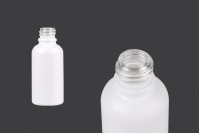 Glass bottle for essential oils - matte white - 30 ml with mouth PP 18