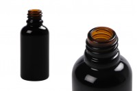 30ml shiny black glass bottle with PP18 finish for essential oils