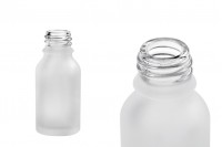 Glass bottle for essential oils - frosted transparent - 15 ml with mouth PP 18