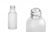 Γυάλινο μπουκαλάκι για αιθέρια έλαια 20 ml διάφανο αμμοβολής με στόμιο PP18 