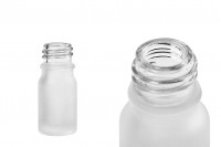 Glass bottle for essential oils - frosted transparent - 5 ml with mouth PP 18