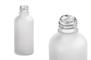 Γυάλινο μπουκαλάκι για αιθέρια έλαια 50 ml διάφανο αμμοβολής με στόμιο PP18 