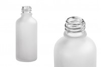 Flacon transparent en verre sablé pour huiles essentielles de 50 ml avec un bec verseur PP 18