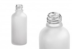 Glasflasche für ätherische Öle 50 ml Klarer Sandstrahl mit PP18-Düse