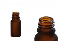 Glass bottle for essential oils - frosted amber- 10 ml with mouth PP 18