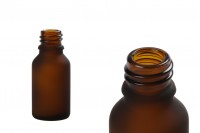 Bouteille en verre de 15ml pour huiles essentielles ambre mat avec orifice PP18