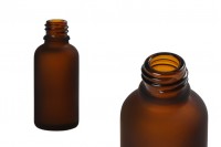 Glasflasche für ätherische Öle 30 ml Karamell sandgestrahlt PP18
