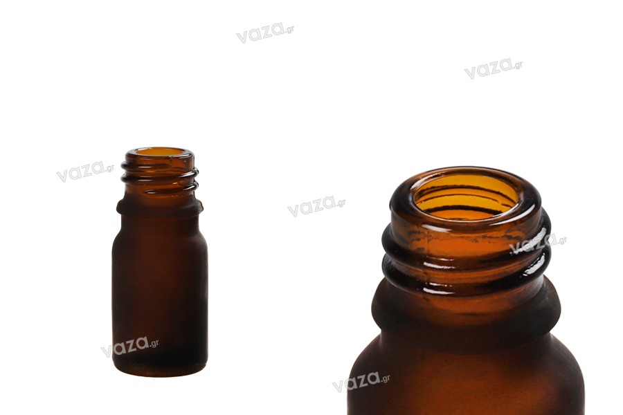 Glasflasche für ätherische Öle 5 ml Sandstrahlkaramel PP 18
