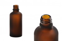 50ml frosted amber glass bottle for essential oils with PP18 finish