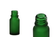 Γυάλινο μπουκαλάκι για αιθέρια έλαια 5 ml πράσινο αμμοβολής με στόμιο PP18