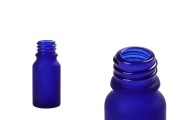 Γυάλινο μπουκαλάκι για αιθέρια έλαια 10 ml μπλε αμμοβολής με στόμιο PP18