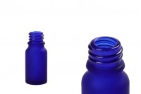 Flacon en verre bleu sablé pour huiles essentielles de 10 ml avec bec verseur PP18