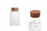 Glass jar 100 ml with conical cork 47x85 - 6 pieces