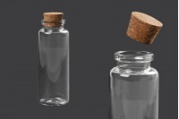 Mini glass bottle with cork stopper - available in a package with 12 pcs