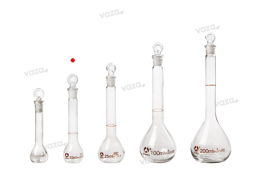 10ml measuring glass flask with glass stopper