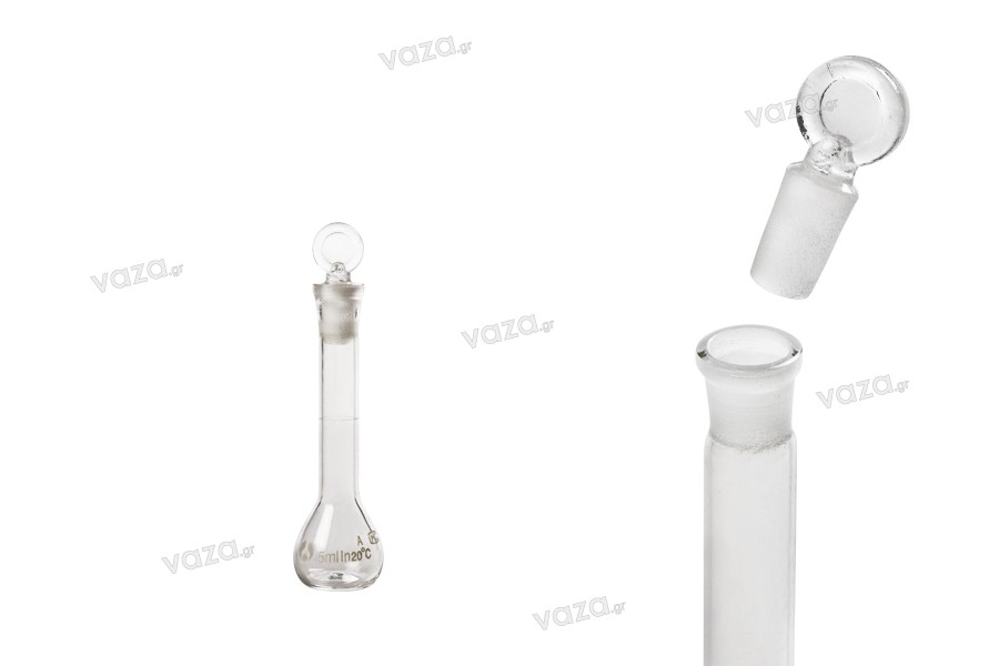 5ml measuring glass flask with glass stopper