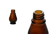 Glass Bottle for essential oils - amber - 10 ml - in a special shape with mouth PP18