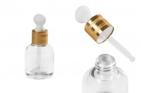 30ml glass dropper bottle with eye glass dropper cap with rubber head for cosmetic products