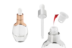 Kosmetikflasche 30ml aus Glas mit Pipette, Abfluss und Deckel-2