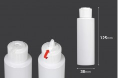 Bottle 100 ml plastic (PP24/410) with flow cap - 12 pcs