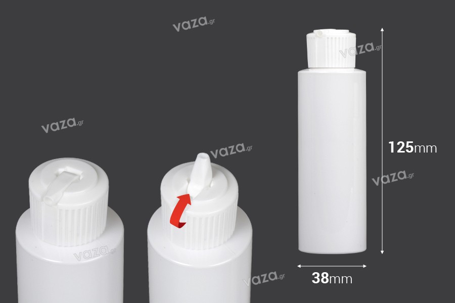 Μπουκαλάκι 100 ml πλαστικό (PP24/410) με πώμα ροής - 12 τμχ