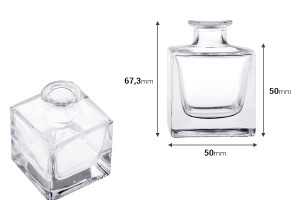 Bouteille en verre de 60 ml carrée F 15.5 pour boissons-2