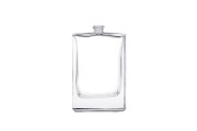 Rectangular 70ml glass perfume bottle with PP15 finish