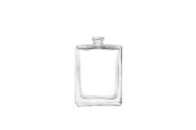 Rectangular 50ml glass perfume bottle with PP15 finish