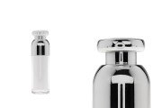 Flacon de luxe en acrylique airless de 30 ml (extérieur transparent et intérieur blanc) avec pompe à crème et capuchon de protection