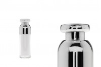 Bouteille luxueuse de 30 ml airless acrylique (transparente à l’extérieur - blanche à l’intérieur) avec pompe pour crème et capuchon