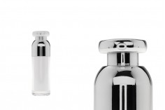 flacon de lux 30 ml acrilat Airless (transparent exterior și alb interior) cu pompă de cremă și capac