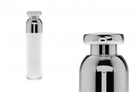 Bouteille luxueuse de 50 ml airless acrylique (transparente à l’extérieur - blanche à l’intérieur) avec pompe pour crème et capuchon